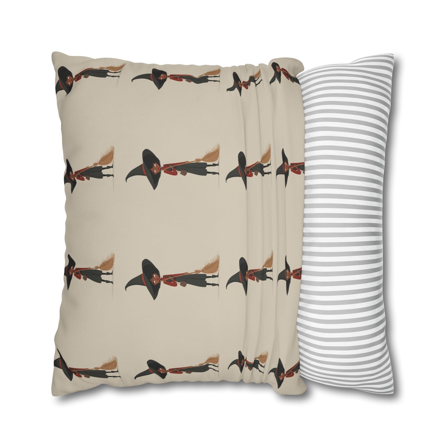 Whimsical Witch Square Pillowcase, Cozy Halloween Decor, Magic Themed Home Accents, Seasonal Gift for Witch Lovers, Spooky Bedroom Decor