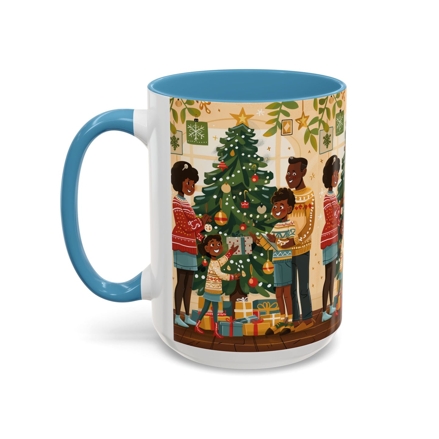 Christmas Family Celebration Mug, Holiday Coffee Cup, Festive Drinkware, Gift for Mom, Winter Decor, Cozy Family Moments