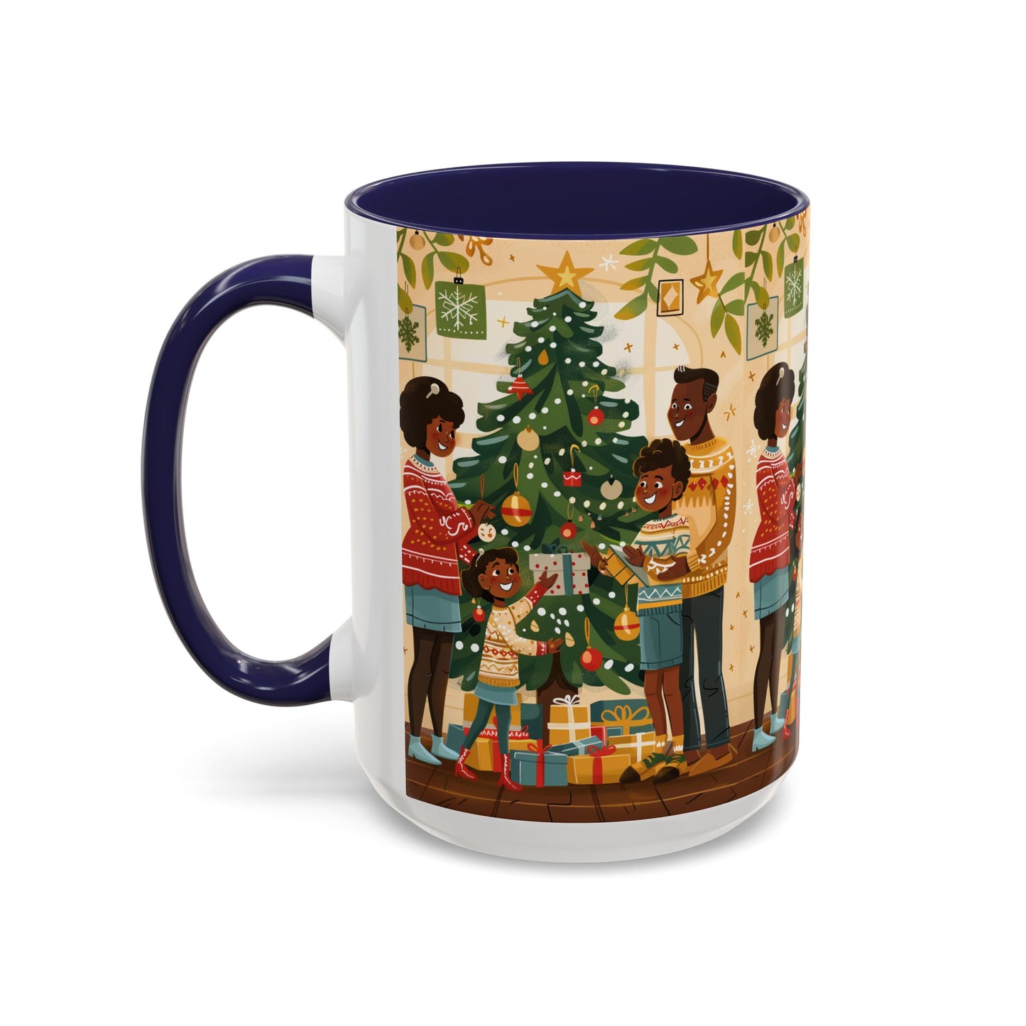 Christmas Family Celebration Mug, Holiday Coffee Cup, Festive Drinkware, Gift for Mom, Winter Decor, Cozy Family Moments
