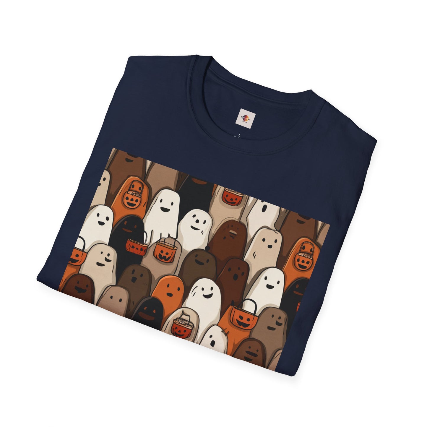 Spooky Ghost T-Shirt, Halloween Apparel, Unisex Softstyle Tee, Cute Ghoul Shirt, Fall Fashion, Trick or Treat Top