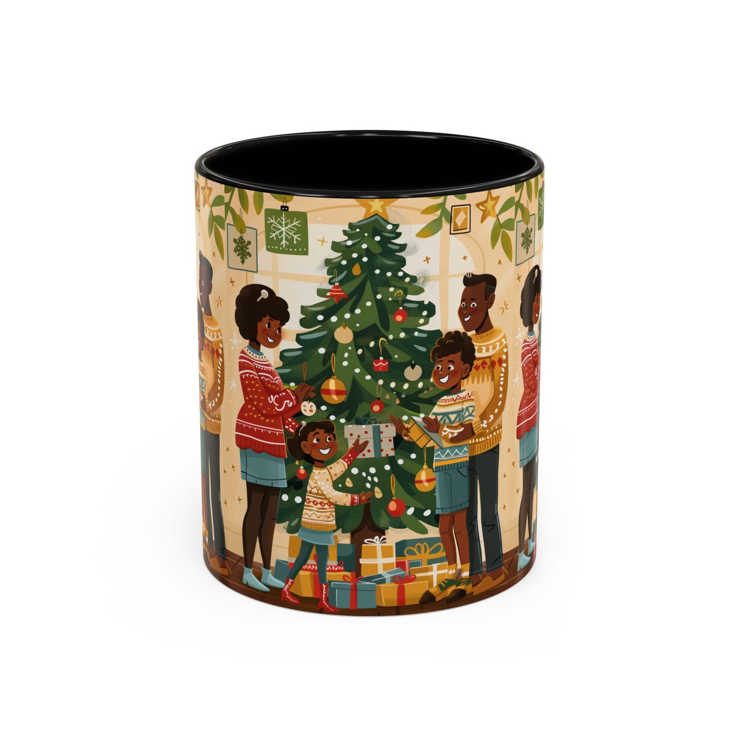 Christmas Family Celebration Mug, Holiday Coffee Cup, Festive Drinkware, Gift for Mom, Winter Decor, Cozy Family Moments