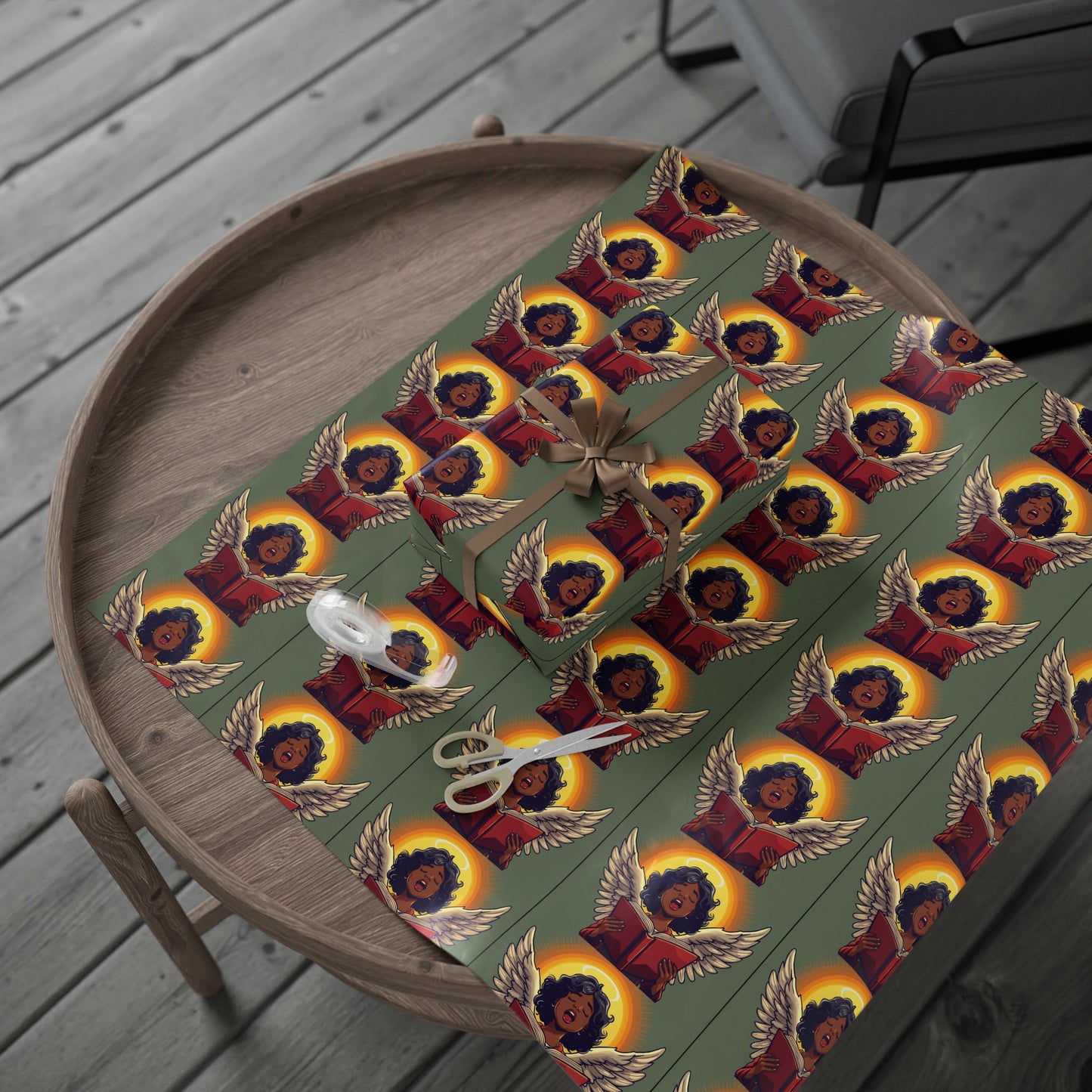 Angelic Themed Wrapping Paper, Unique Gift Wrap for Birthdays, Holidays, Special Occasions, Eco-Friendly, Wrap Your Presents in Style