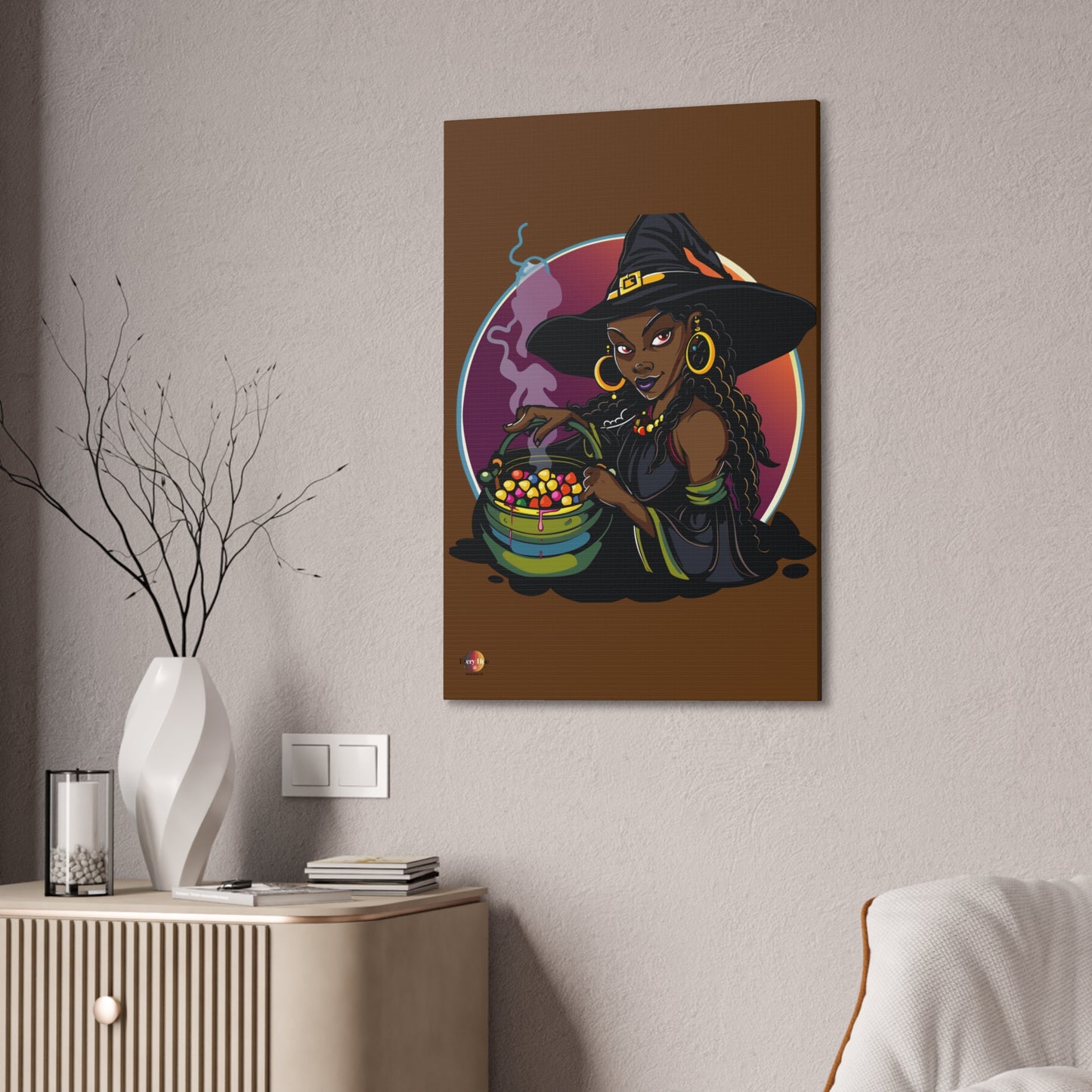 Witchy Canvas Art, Spooky Wall Decor, Halloween Home Decor, Magic Potion Artwork, Witch Decor, Gift for Witch Lovers