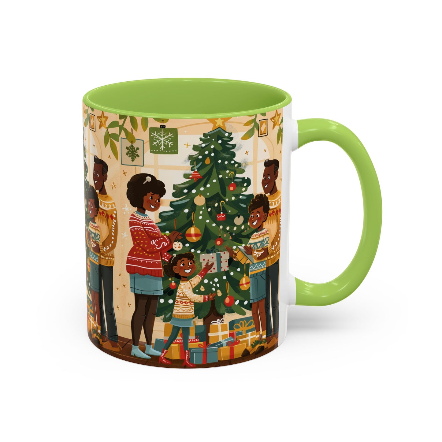 Christmas Family Celebration Mug, Holiday Coffee Cup, Festive Drinkware, Gift for Mom, Winter Decor, Cozy Family Moments