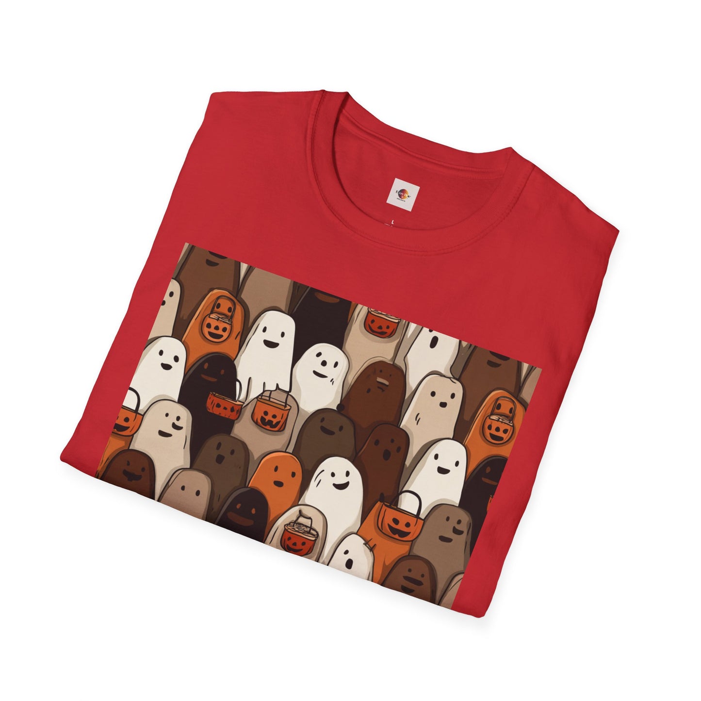 Spooky Ghost T-Shirt, Halloween Apparel, Unisex Softstyle Tee, Cute Ghoul Shirt, Fall Fashion, Trick or Treat Top
