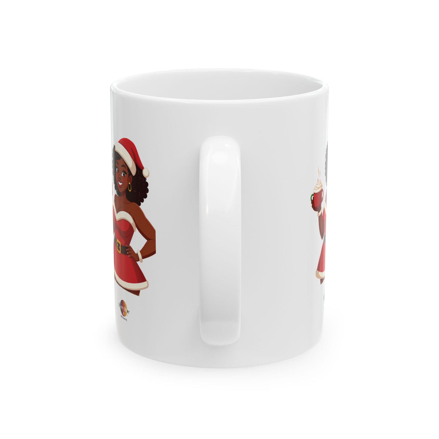 Festive Holiday Ceramic Mug - Cheerful Santa Design, Christmas Gift, Coffee Lover's Mug, Cozy Winter Vibes, Hot Cocoa Mug, Decorative Mug