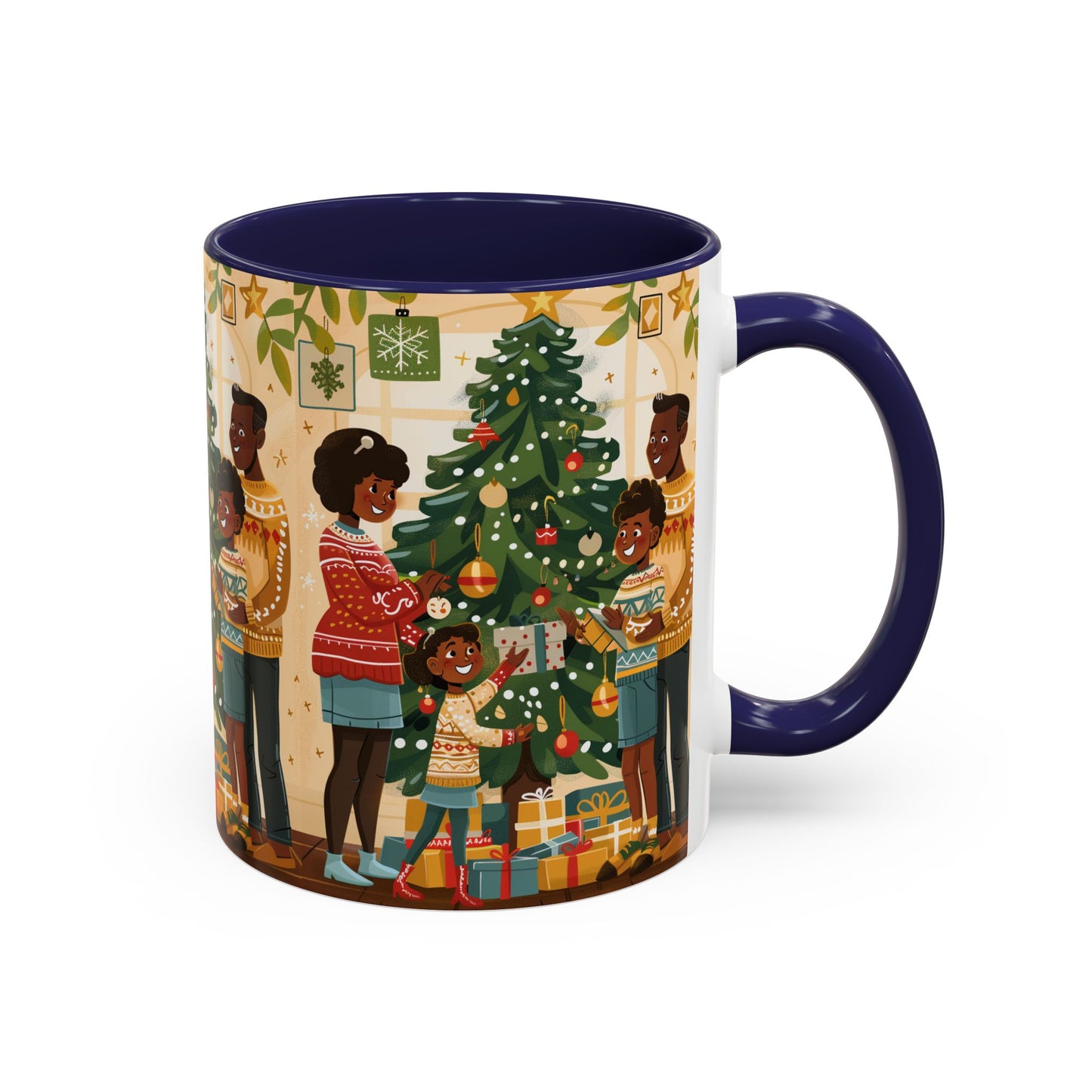 Christmas Family Celebration Mug, Holiday Coffee Cup, Festive Drinkware, Gift for Mom, Winter Decor, Cozy Family Moments