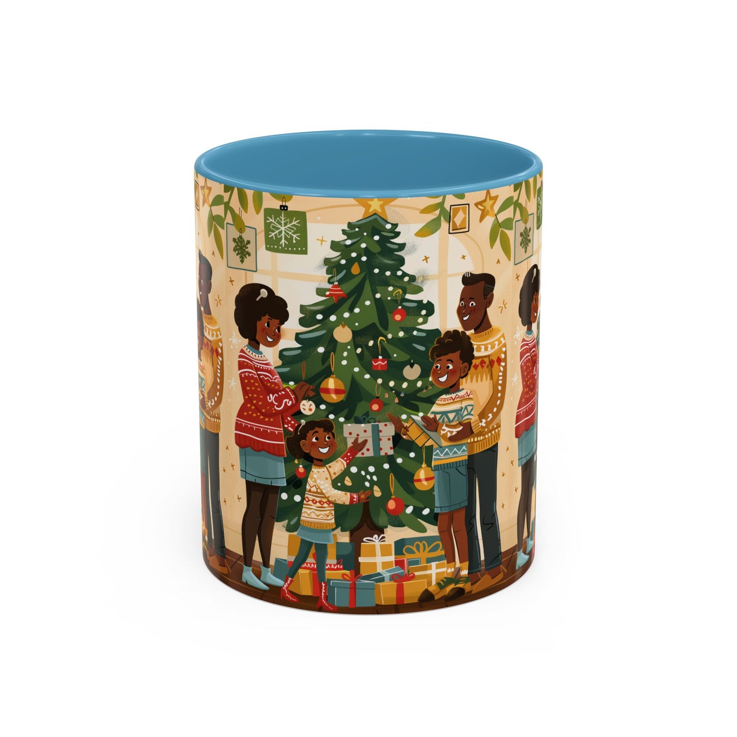 Christmas Family Celebration Mug, Holiday Coffee Cup, Festive Drinkware, Gift for Mom, Winter Decor, Cozy Family Moments