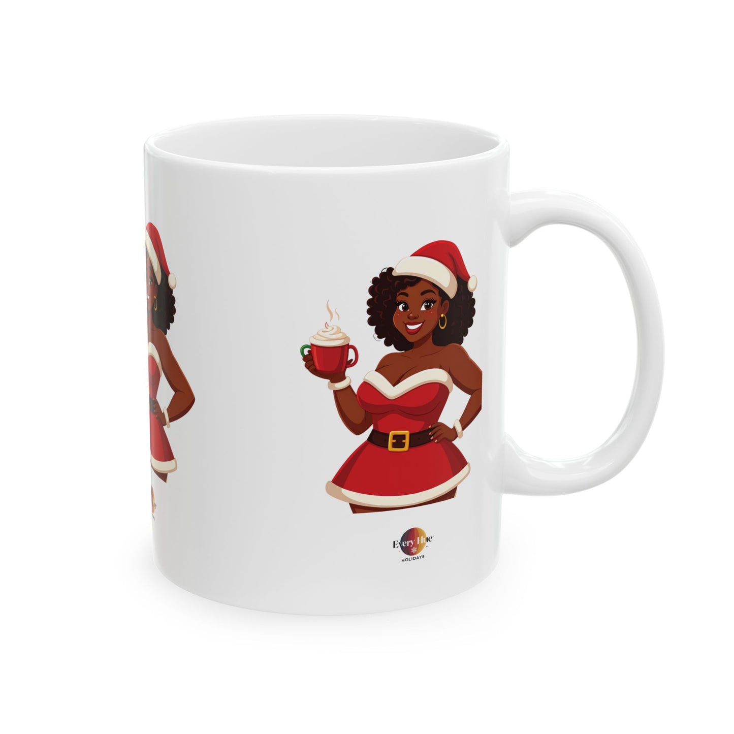 Festive Holiday Ceramic Mug - Cheerful Santa Design, Christmas Gift, Coffee Lover's Mug, Cozy Winter Vibes, Hot Cocoa Mug, Decorative Mug