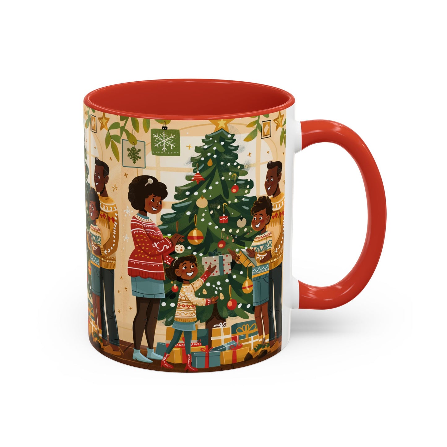 Christmas Family Celebration Mug, Holiday Coffee Cup, Festive Drinkware, Gift for Mom, Winter Decor, Cozy Family Moments