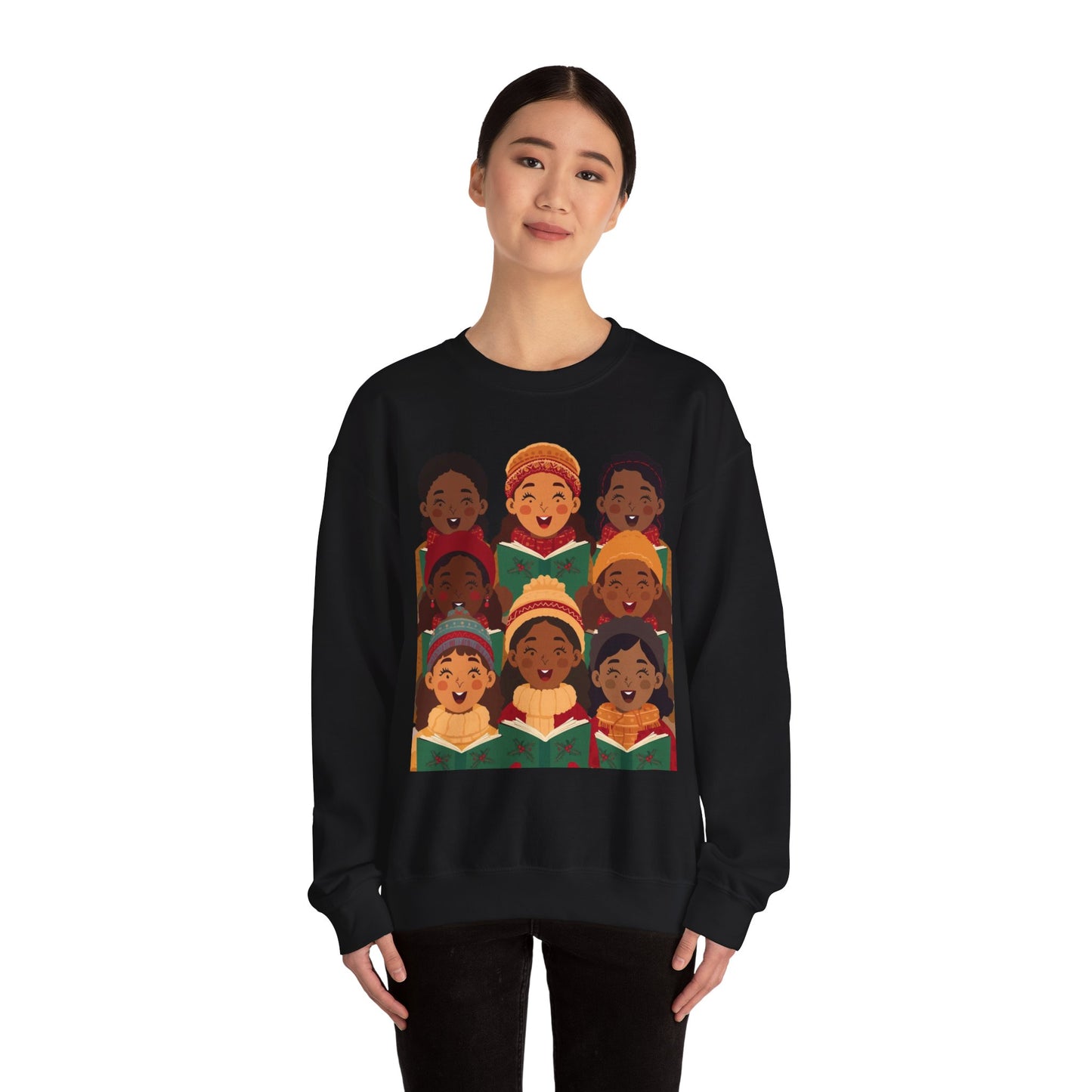 Singing Joy Crewneck Sweatshirt, Cozy Choir Sweatshirt, Festival Apparel, Group Performance Top, Gift for Music Lovers, Unisex Sweatshirt
