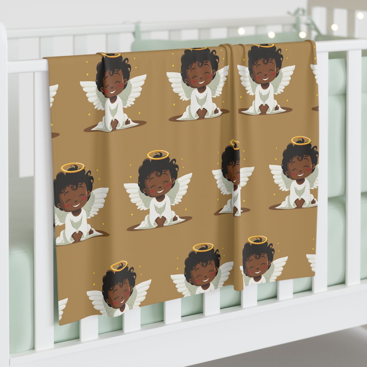 Sweet Angel Baby Swaddle Blanket, Infant Wrap, Newborn Gift, Baby Shower, Cute Nursery Decor, Soft Baby Blanket, Christening Gift