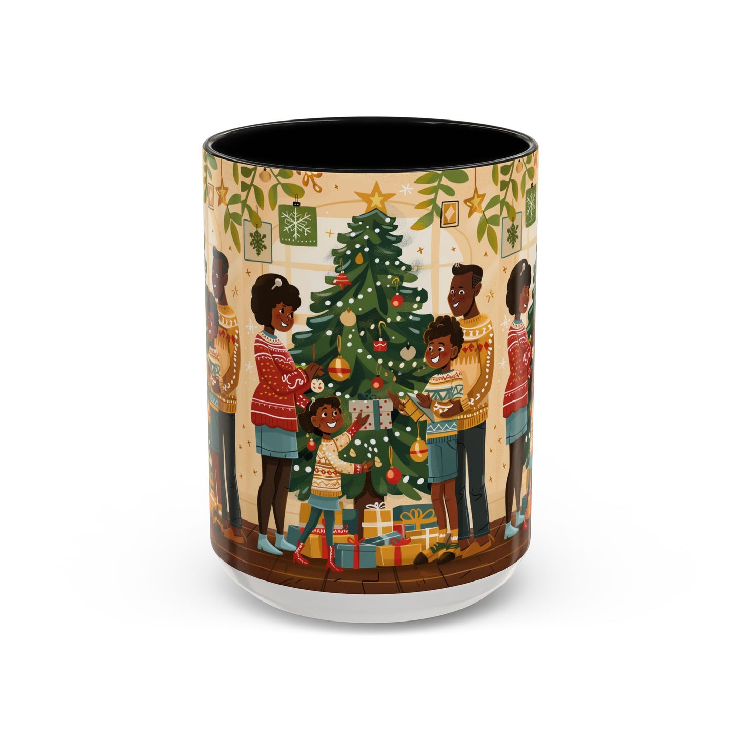 Christmas Family Celebration Mug, Holiday Coffee Cup, Festive Drinkware, Gift for Mom, Winter Decor, Cozy Family Moments