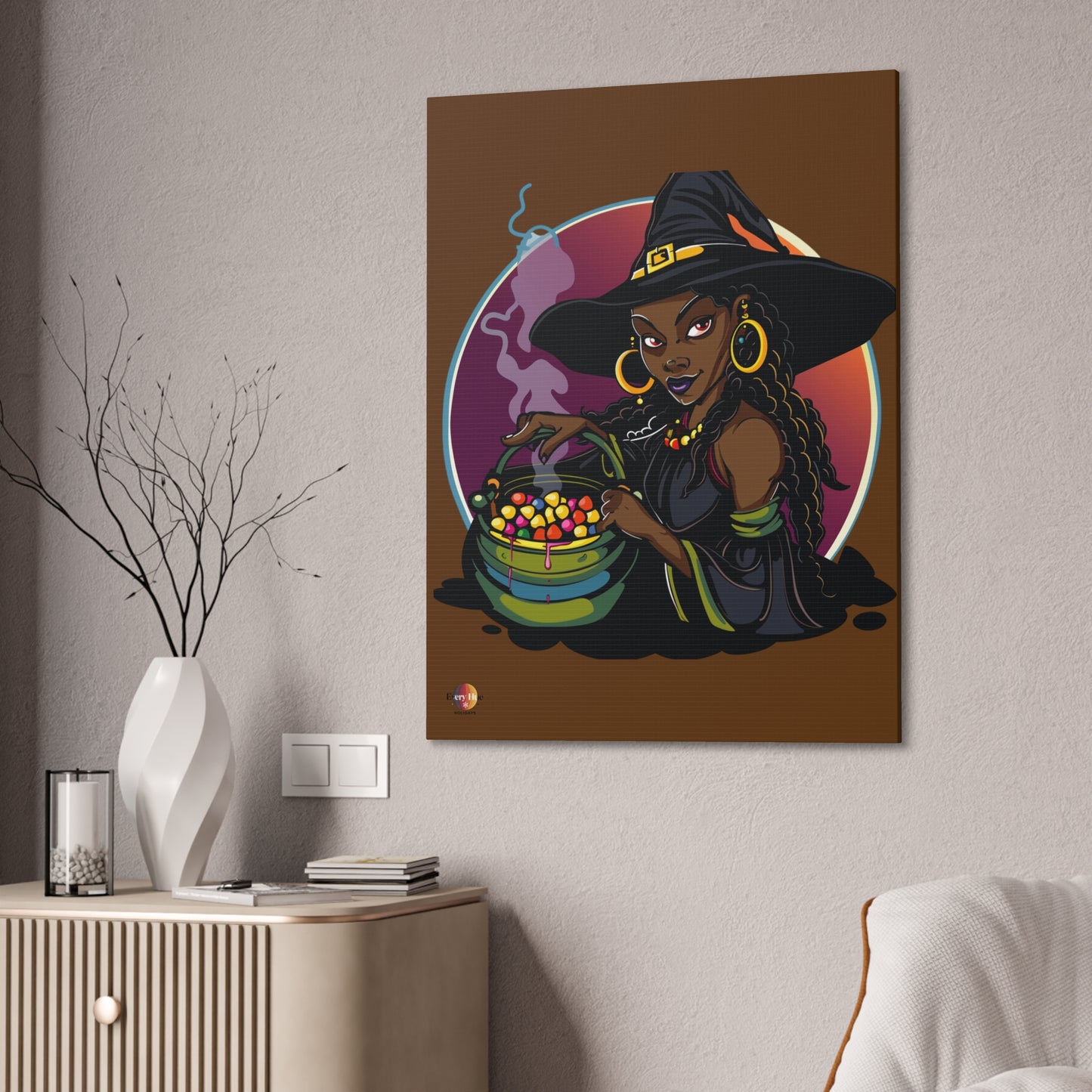 Witchy Canvas Art, Spooky Wall Decor, Halloween Home Decor, Magic Potion Artwork, Witch Decor, Gift for Witch Lovers
