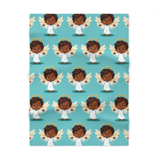 Cozy Fleece Baby Blanket with Angel Design | Perfect Gift for Showers, Christenings, Birthdays | Soft, Cute, and Warm Nursery Decor