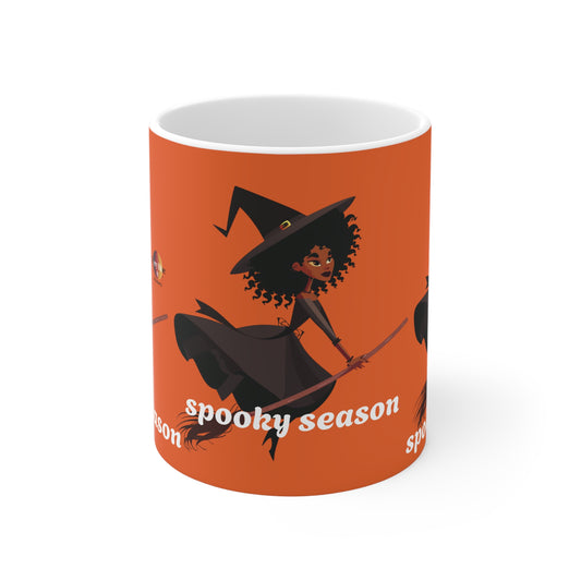 Spooky Season Ceramic Mug, Witch Decor, Fall Coffee Cup, Halloween Gift, Seasonal Drinkware, Cute Witch Mug