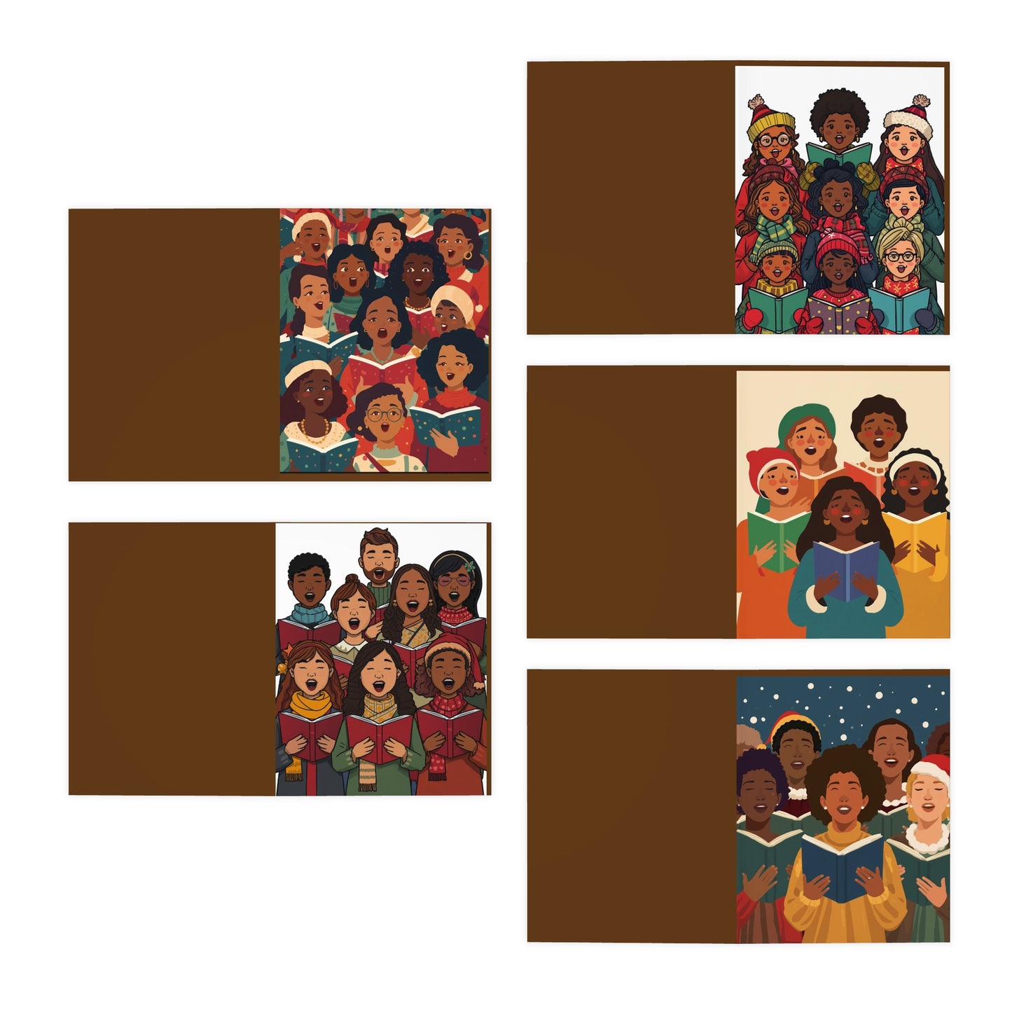 Festive Multicultural Greeting Cards for Celebrations, Holiday Cards, Christmas, Family Gatherings, Diverse Community