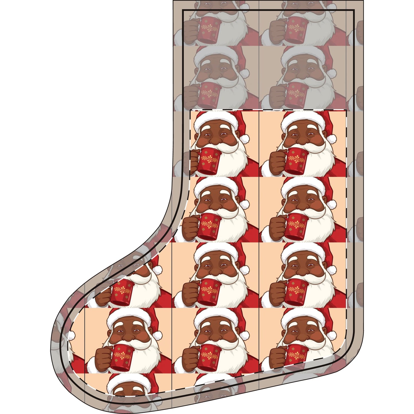 Christmas Stocking with Santa Design, Festive Holiday Decor, Personalized Gift, Home Decor, Christmas Spirit