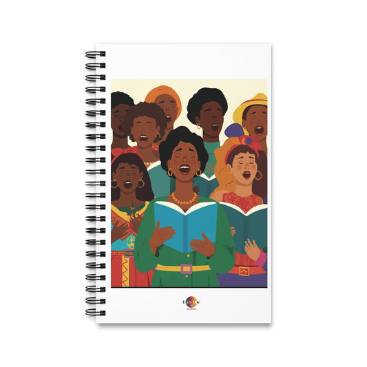 Vibrant Choir Spiral Journal, Inspirational Notebook for Musicians, Music Lovers, Gift for Music Events, Songwriting Journal, Choir Memories