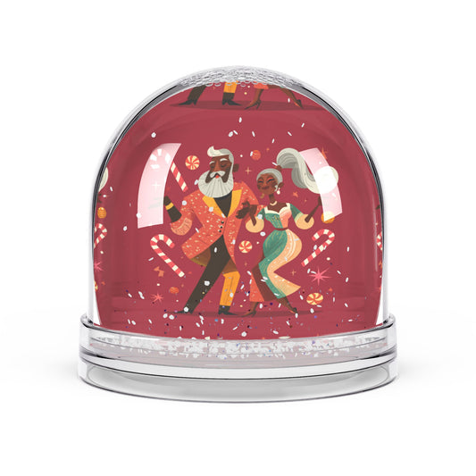 Festive Holiday Snow Globe, Christmas Decoration, Winter Wonderland Gift, Vintage Style Ornament, Cheerful Holiday Keepsake