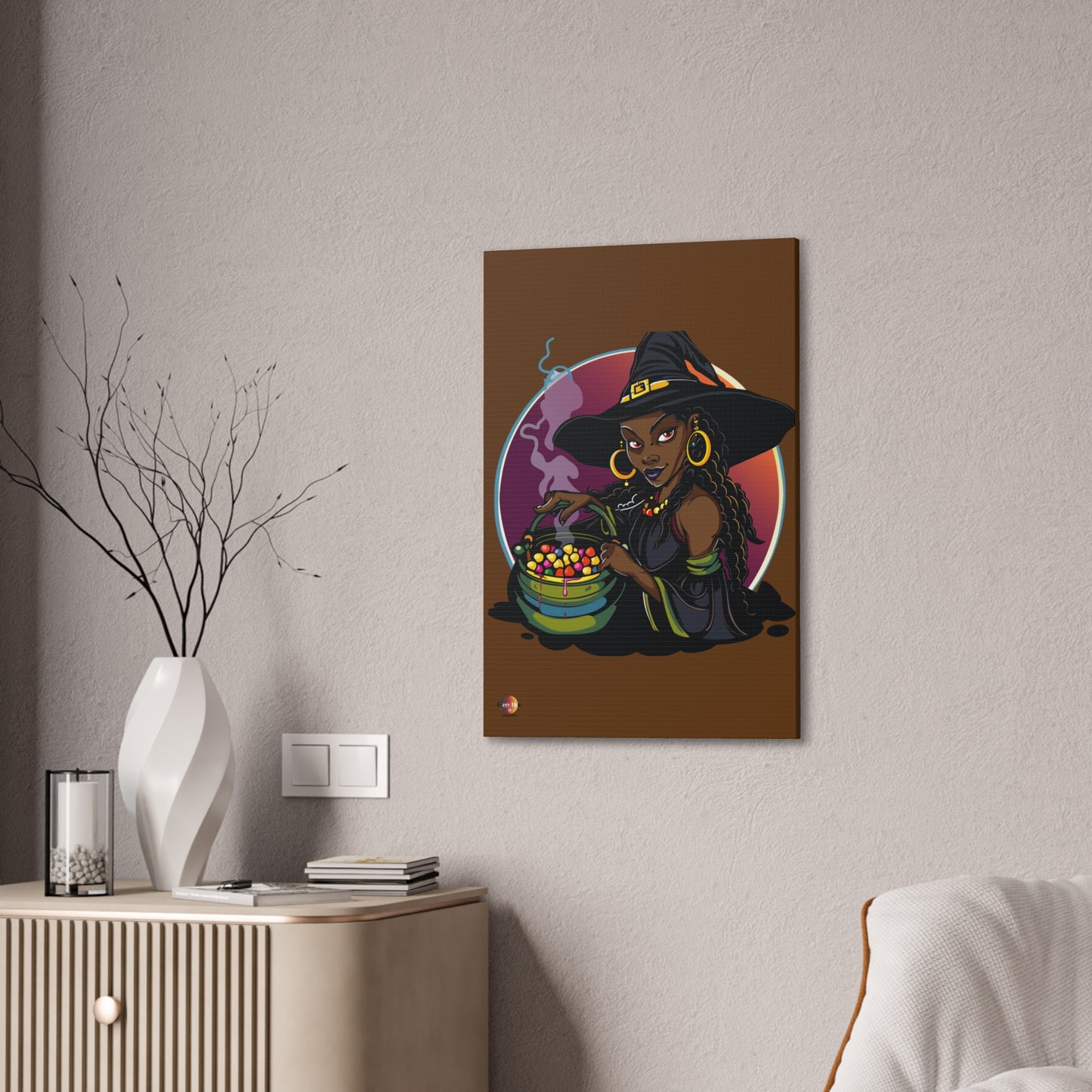 Witchy Canvas Art, Spooky Wall Decor, Halloween Home Decor, Magic Potion Artwork, Witch Decor, Gift for Witch Lovers