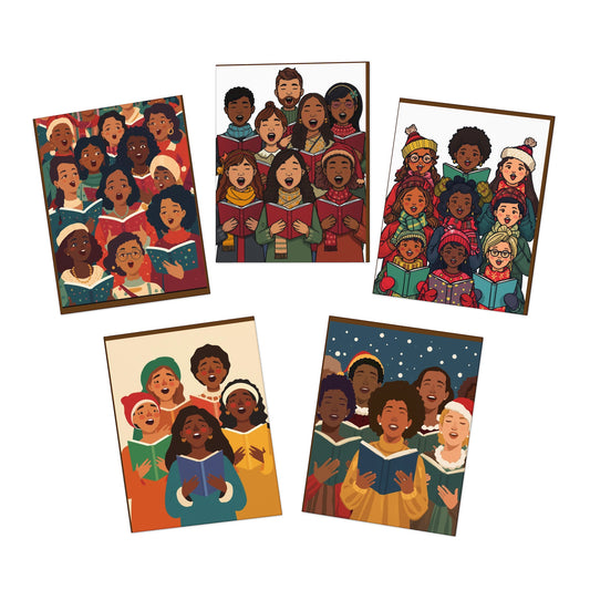 Festive Multicultural Greeting Cards for Celebrations, Holiday Cards, Christmas, Family Gatherings, Diverse Community