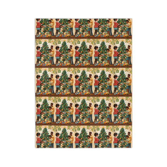 Warm Family Gatherings Velveteen Blanket, Cozy Holiday Decor, Kids Blanket, Gift for Christmas, Soft Throw for Living Room