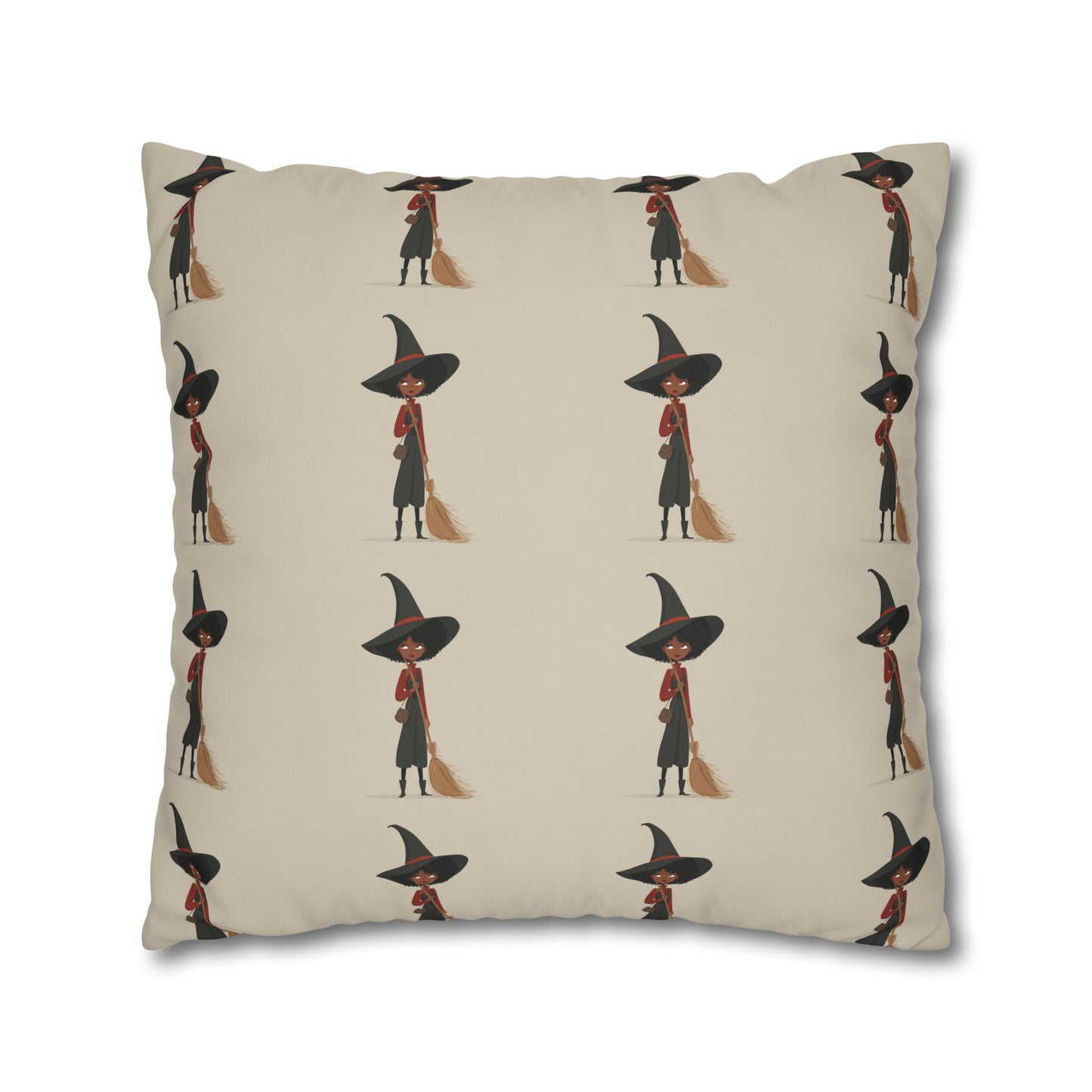 Whimsical Witch Square Pillowcase, Cozy Halloween Decor, Magic Themed Home Accents, Seasonal Gift for Witch Lovers, Spooky Bedroom Decor