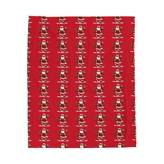 Cozy Christmas Velveteen Plush Blanket, Soft Holiday Throw, Festive Decor for Winter, Perfect Gift for Loved Ones, Santa Design