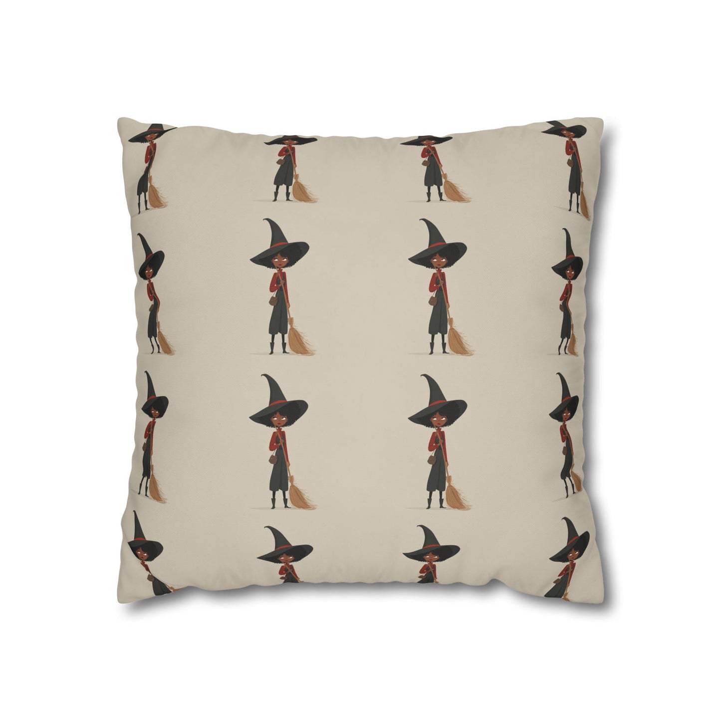 Whimsical Witch Square Pillowcase, Cozy Halloween Decor, Magic Themed Home Accents, Seasonal Gift for Witch Lovers, Spooky Bedroom Decor