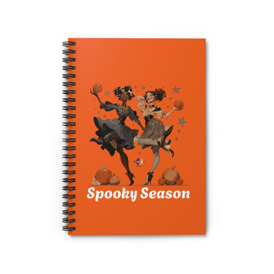 Spooky Season Spiral Notebook, Cute Halloween Journal, Gift for Witchy Friends, Fall Writing Pad, Seasonal Planner