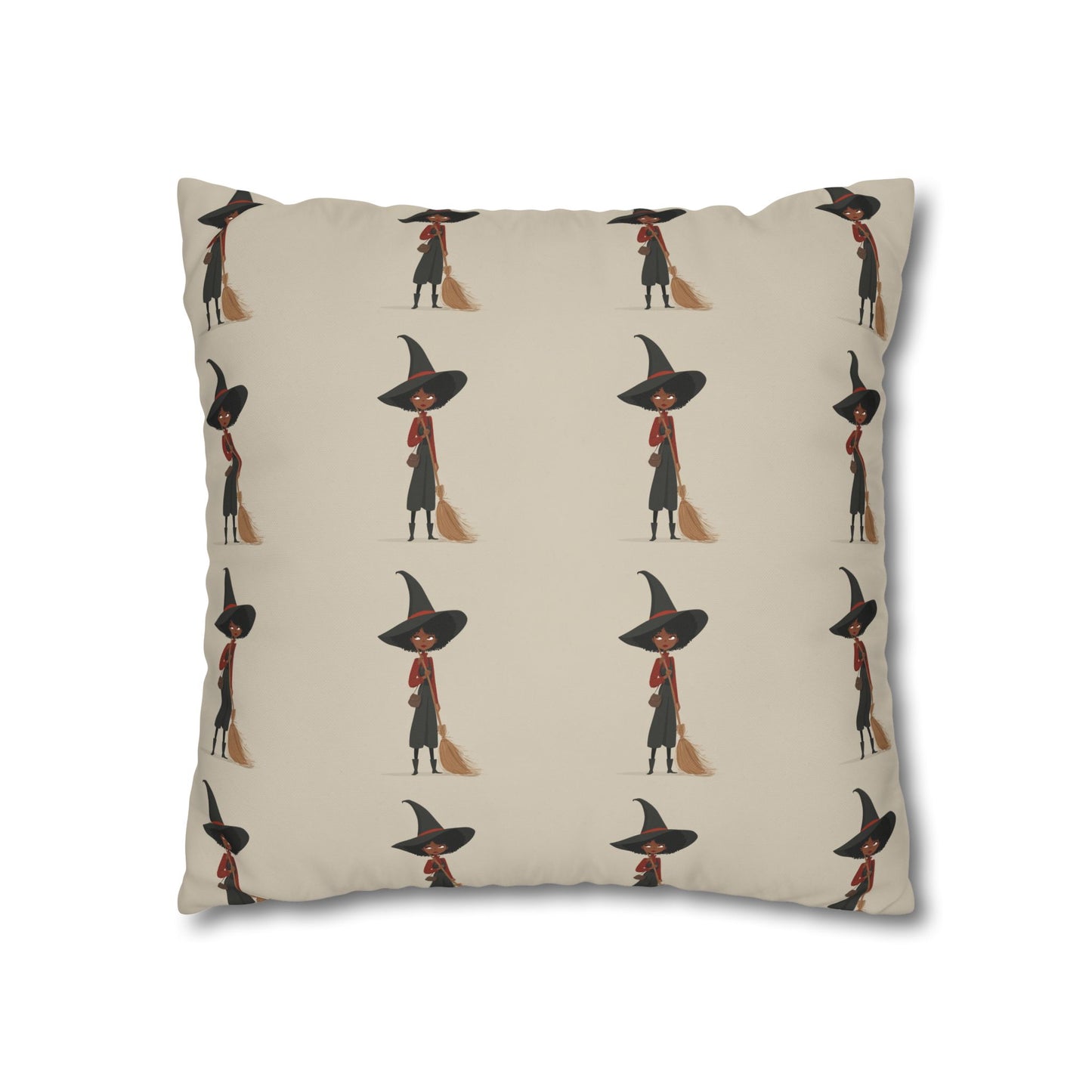 Whimsical Witch Square Pillowcase, Cozy Halloween Decor, Magic Themed Home Accents, Seasonal Gift for Witch Lovers, Spooky Bedroom Decor