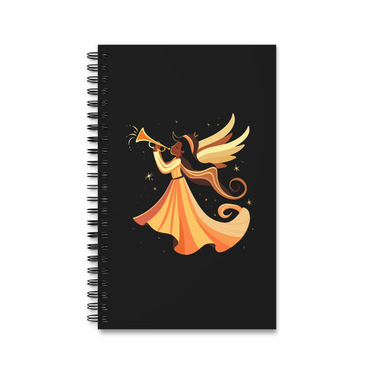 Spiral Journal with Angel Design, Inspirational Notepad, Creative Writing Journal, Gift for Writers, Magical Journaling, Unique Stationery