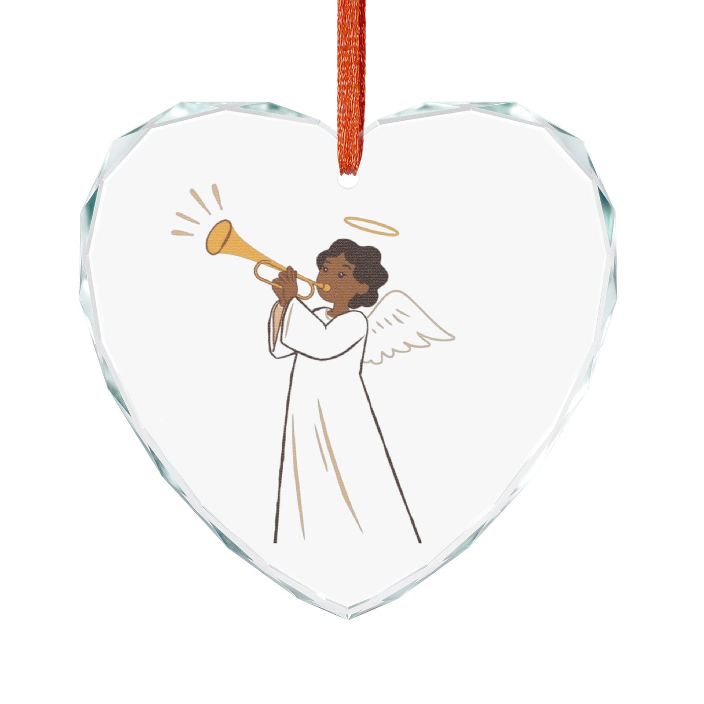 Heart-Shaped Angel Trumpet Crystal Ornament | Cherubic Decor for Christmas, Weddings, Birthdays, Keepsakes, Seasonal Gifts