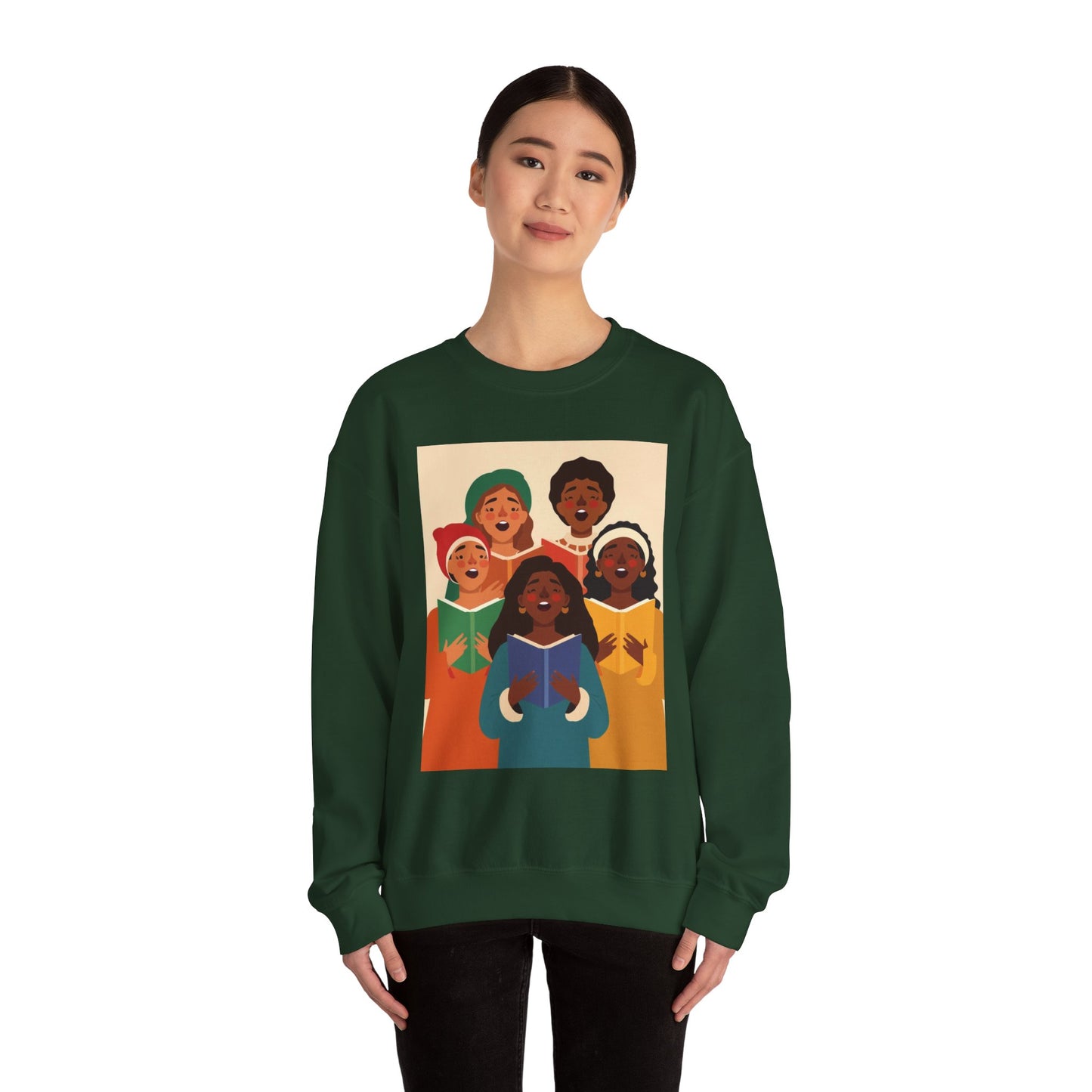 Singing Sisters Cozy Crewneck Sweatshirt - Music Lover Gift for Christmas
