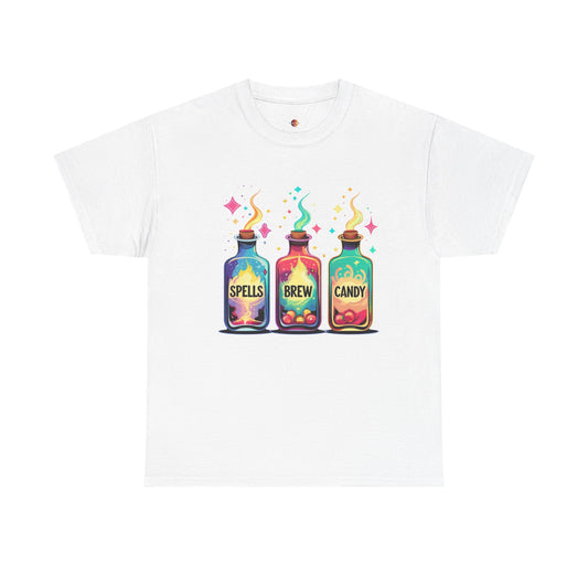 Magical Potion T-Shirt - Spells Brew Candy Design, Cute Halloween Tee, Witchy Apparel, Gift for Magic Lovers, Casual Wear